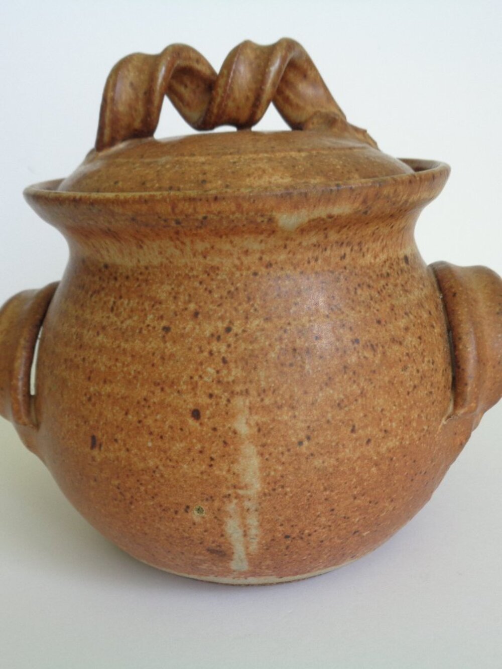 Stoneware Pottery Soup Tureen Bean Pot Signed Lidded‎ VTG